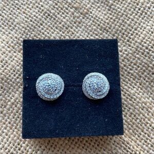 Cluster White Gold Plated CZ amazing Sparkly Shiny New Wedding Iced